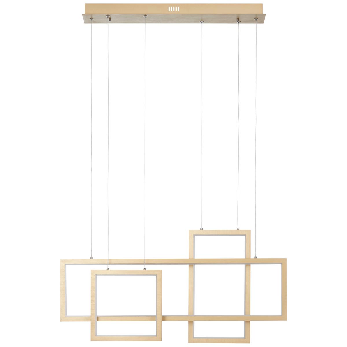 LAMPA WISZĄCA LED G99196/54 GWYN - kolor aluminiowy/kolor złoty, Design, tworzywo sztuczne/metal (124/80/13cm)