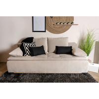 Schlafsofa in Beige - Beige/Schwarz, Konventionell, Holz/Textil (204/91/106cm) - Zandiara