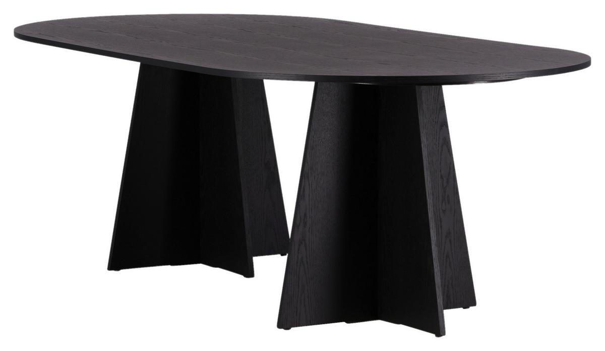 ESSTISCH BOOTCUT - Schwarz, Design, Holz (230/115/75cm) - Livetastic
