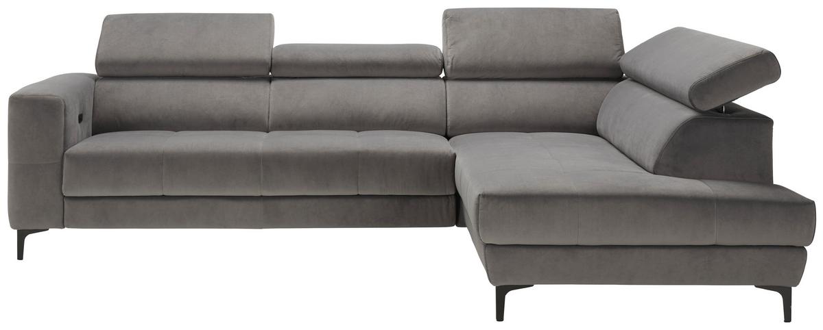 Kutna Garnitura Emma - siva/crna, Moderno, tekstil (301/47/210cm) - Modern Living