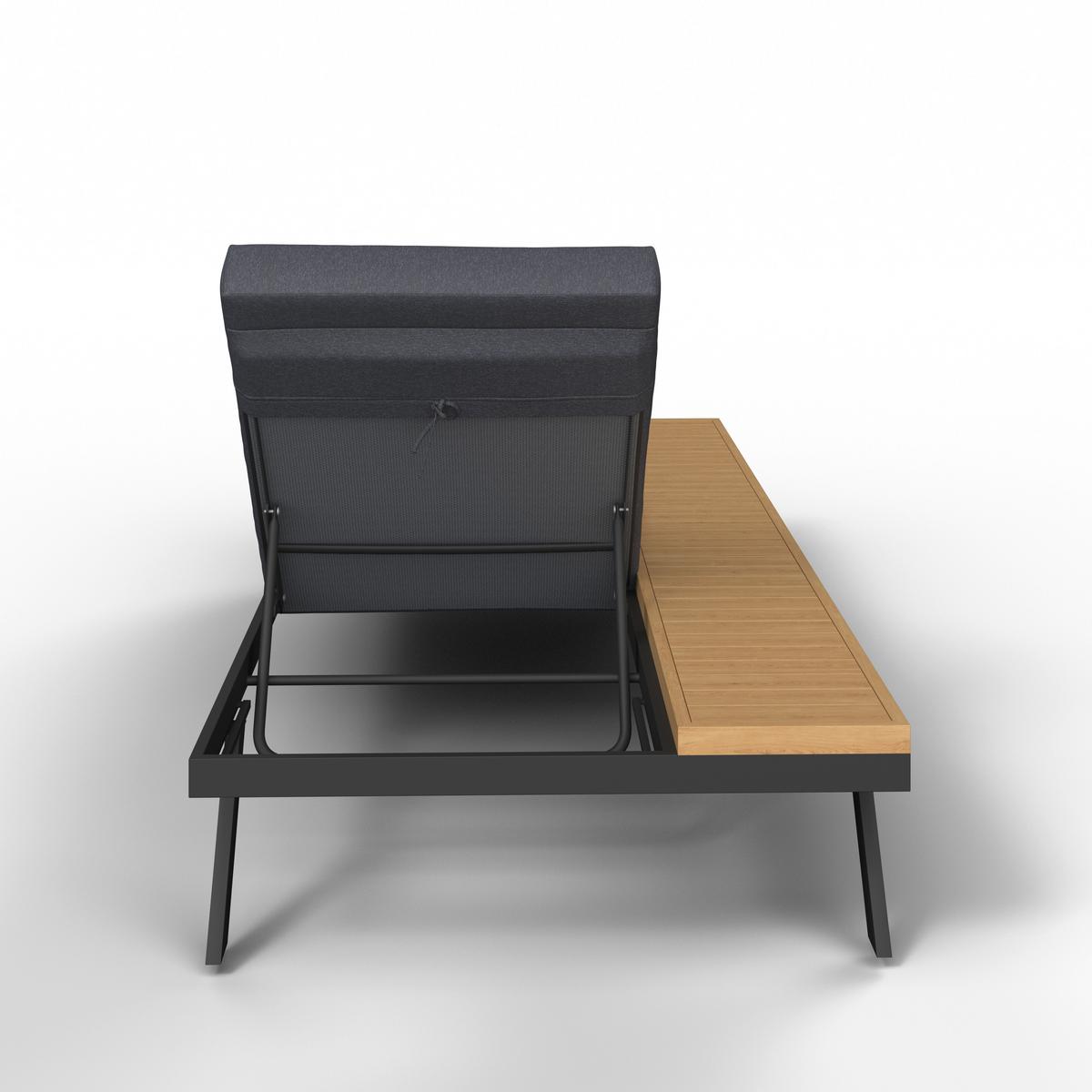 Șezlong Avolina - negru/gri, Modern, plastic/metal (199/86/40cm) - Bessagi Garden