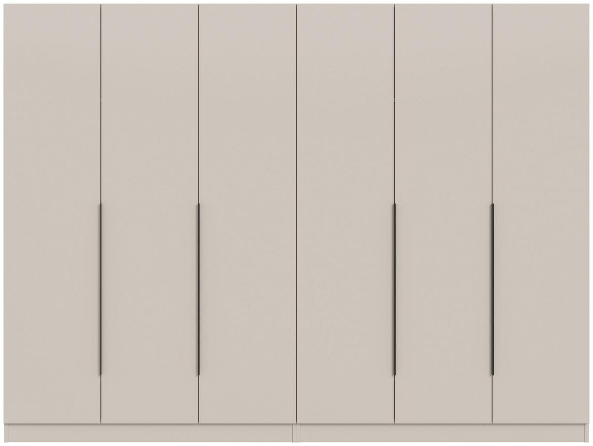 Drehtürenschrank KOPENHAGEN Kaschmir - Kaschmir/Schwarz, MODERN, Holzwerkstoff/Kunststoff (240/181/52cm) - Livetastic