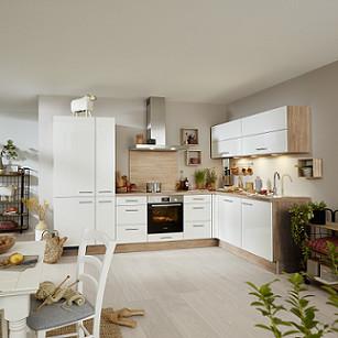Eckküche IP4050 - Weiss/Pinienfarben, Modern, Holzwerkstoff (315/185cm) - Impuls
