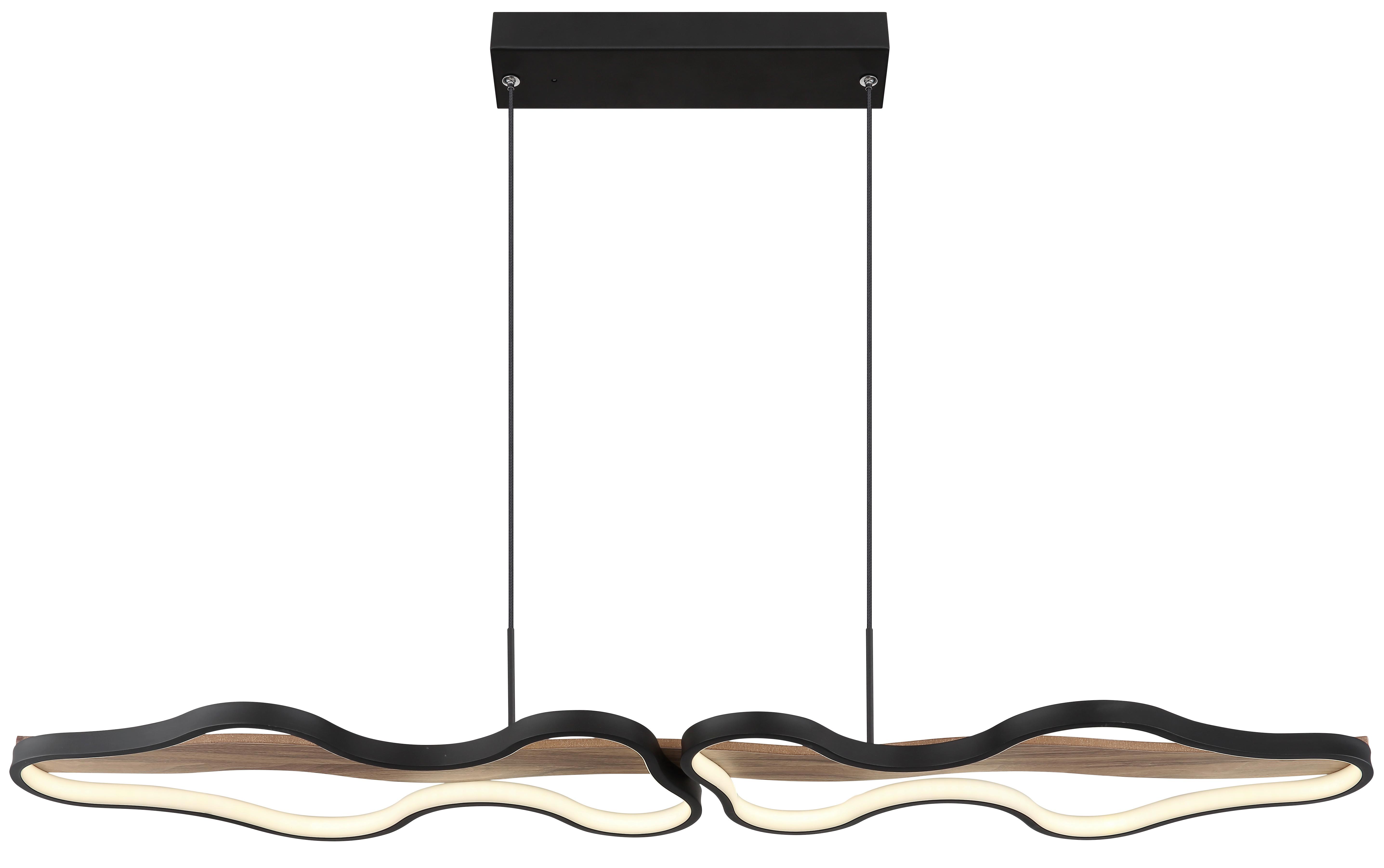 Led Svjetiljka Viseća 67181h1 - tamno smeđa/crna, Design, drvo/metal (112/25,5/150cm) - Globo