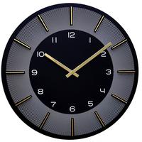 Wanduhr Gilbert Schwarz/Weiß/Gold - Goldfarben/Schwarz, Basics, Holzwerkstoff (39,5/39,5/4cm) - Nextime