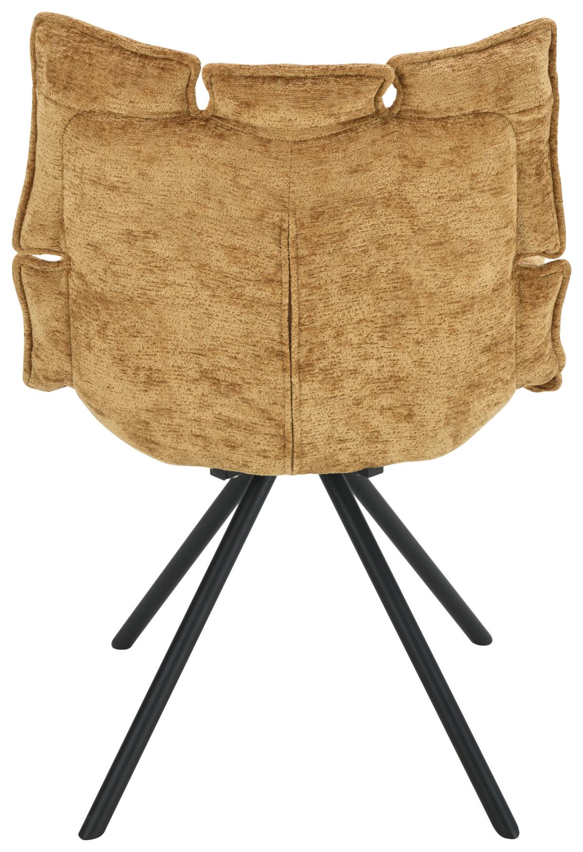 Stuhl Carla Goldfarben - Goldfarben/Schwarz, Trend, Holz/Textil (57/86/66cm) - Mömax