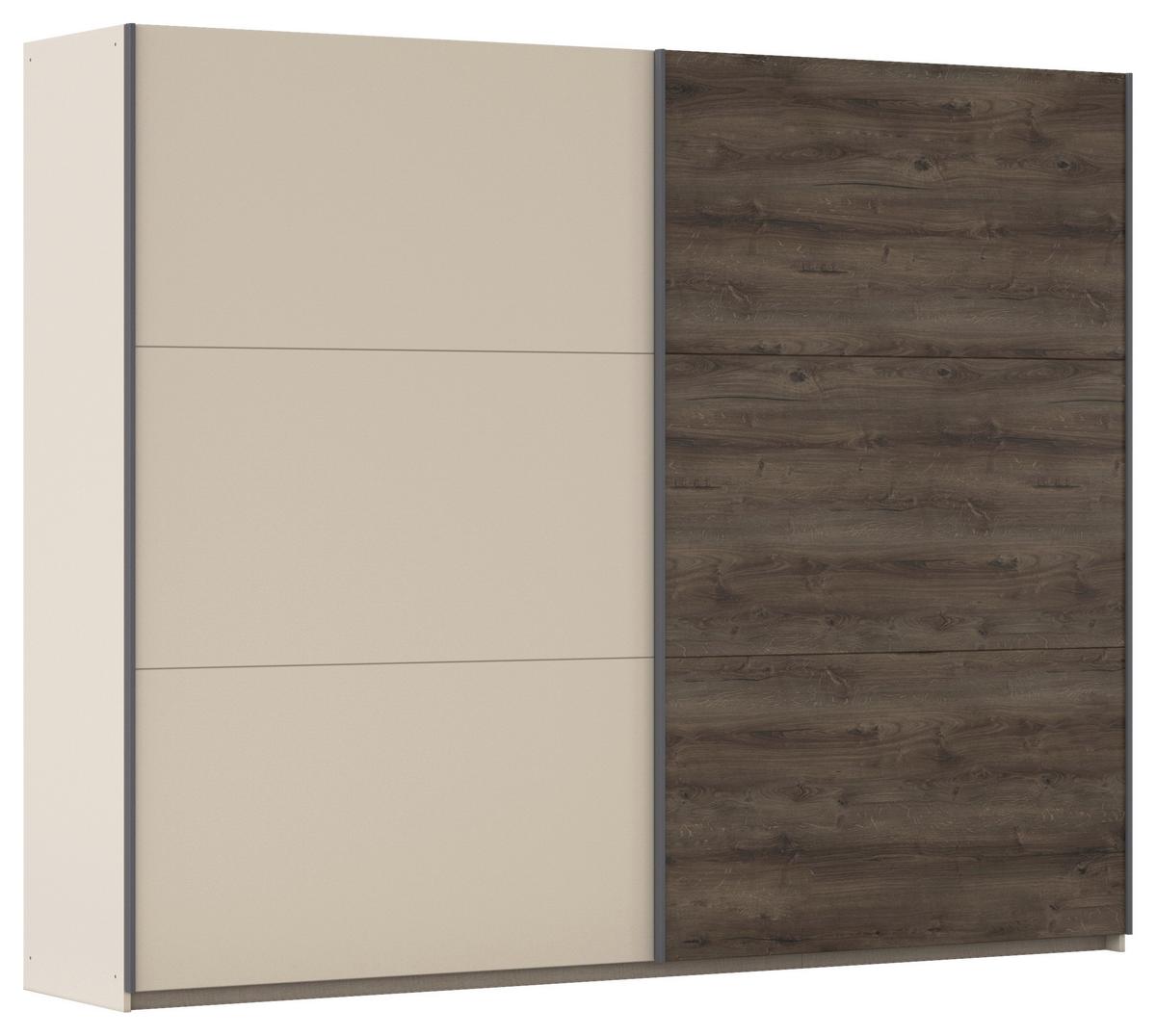 DULAP USI CULISANTE SAJO - stejar închis la culoare/șampanie, Trend, material pe bază de lemn (261/210/59cm) - Premium Living