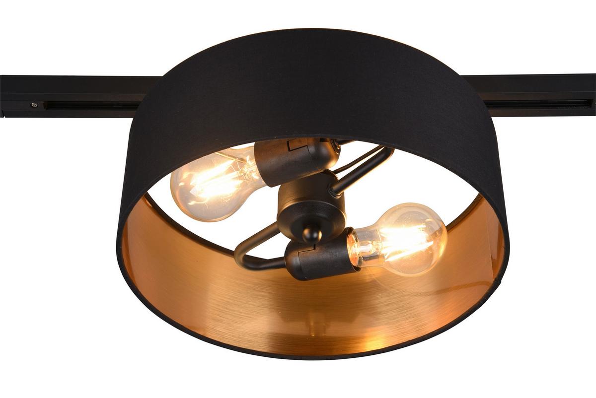 Schienensystem Duoline in Schwarz/Gold max. 25 W - Goldfarben/Schwarz, Basics, Metall (30/16,3cm) - Trio Leuchten