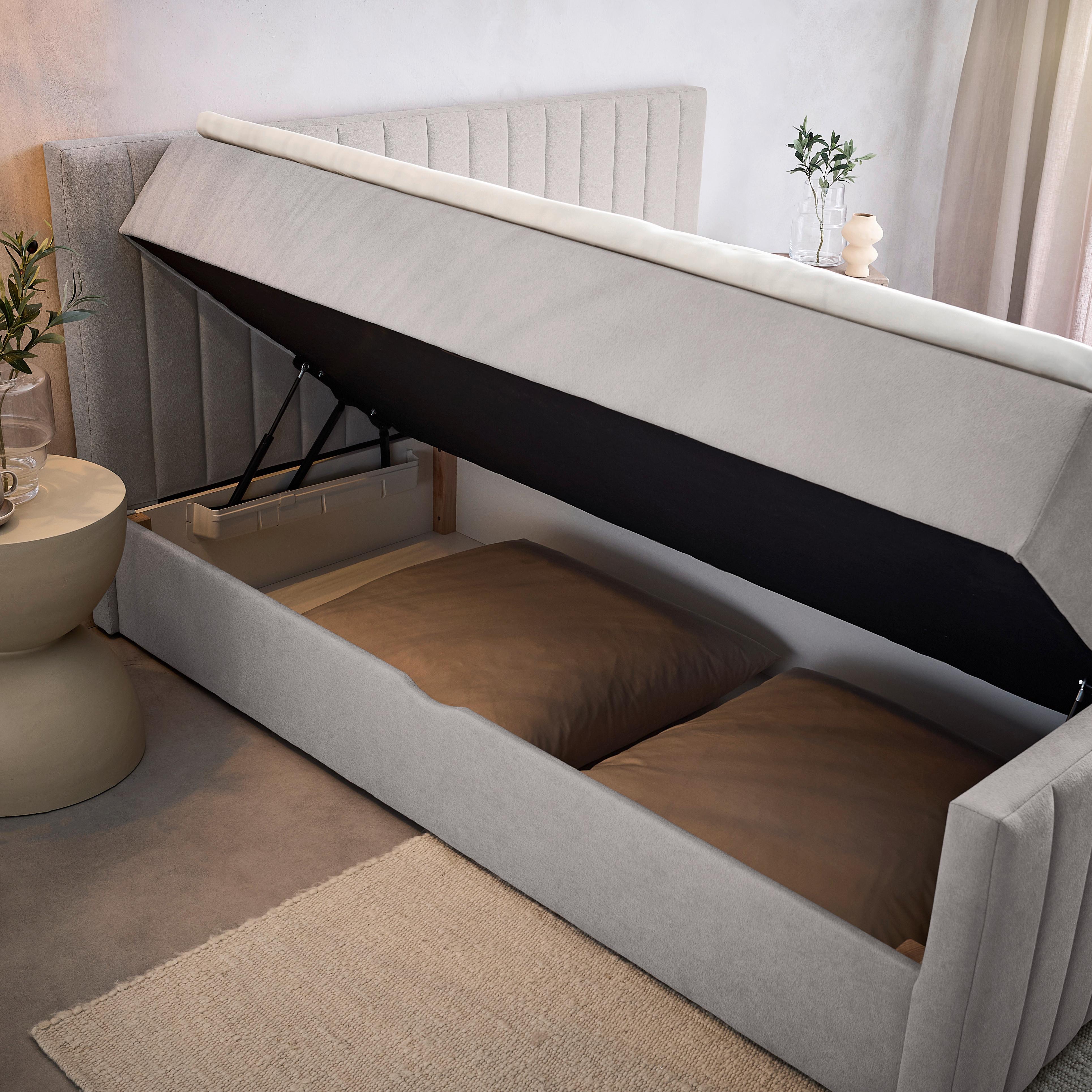 Box Krevet Sontje - svijetlo siva/crna, Konvencionalno, tekstil/plastika (160/200cm) - Modern Living