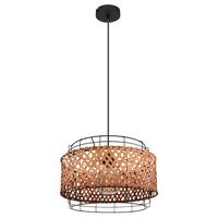 Viseča Svetilka 15668h1 Gina - črna/temno rjava, Basics, kovina/naravni materiali (35/120cm) - Globo