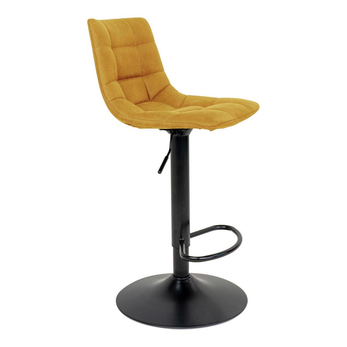 Barhocker-Set Middelfart 2er-Set Senfgelb/Schwarz - Senfgelb/Schwarz, MODERN, Textil/Metall (43/88-108/45cm) - MID.YOU
