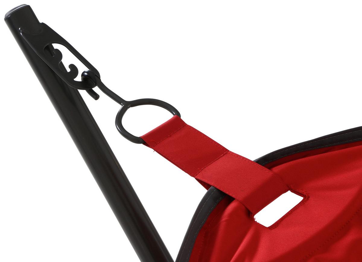 Hängematte Bahia ca. 105x305 cm Rot/Grau - Dunkelgrau/Rot, KONVENTIONELL, Textil/Metall (105/104/305cm) - Siena Garden