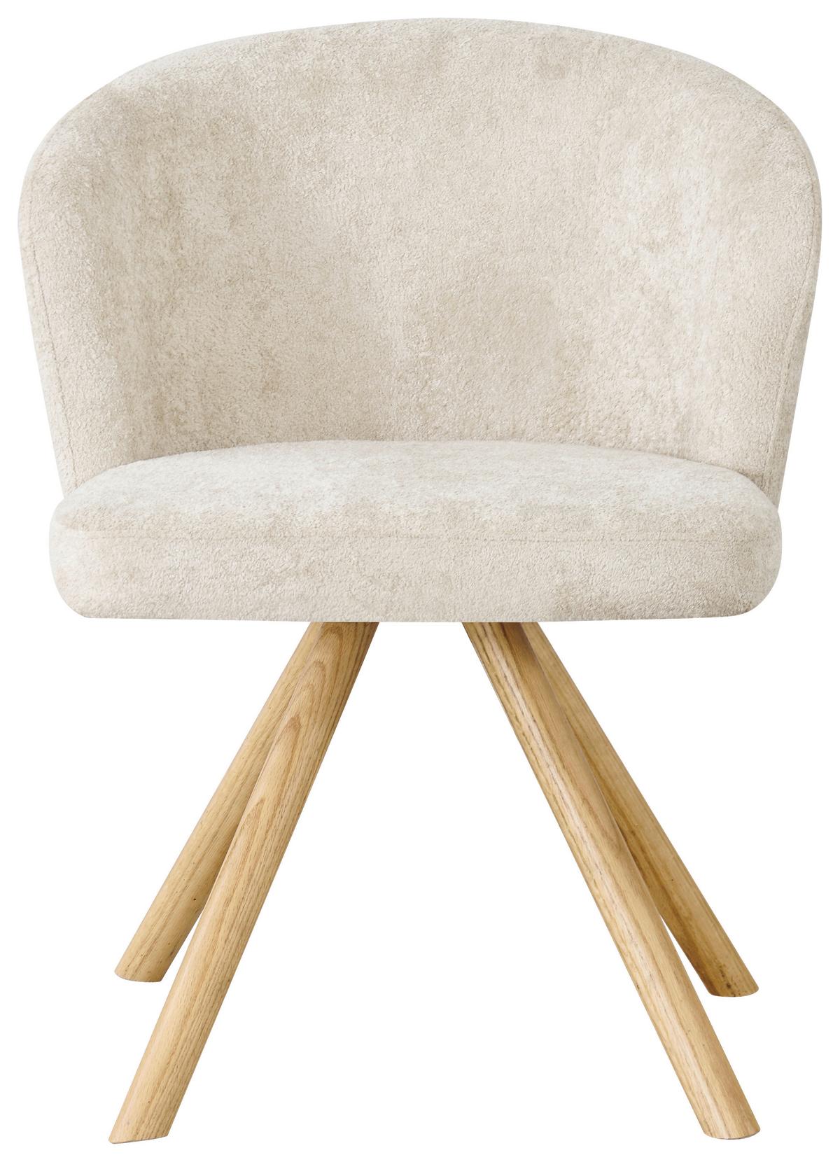 Stuhl Frida Beige/eichefarben - Eichefarben/Beige, Modern, Holz/Textil (57/76/57cm) - Mömax