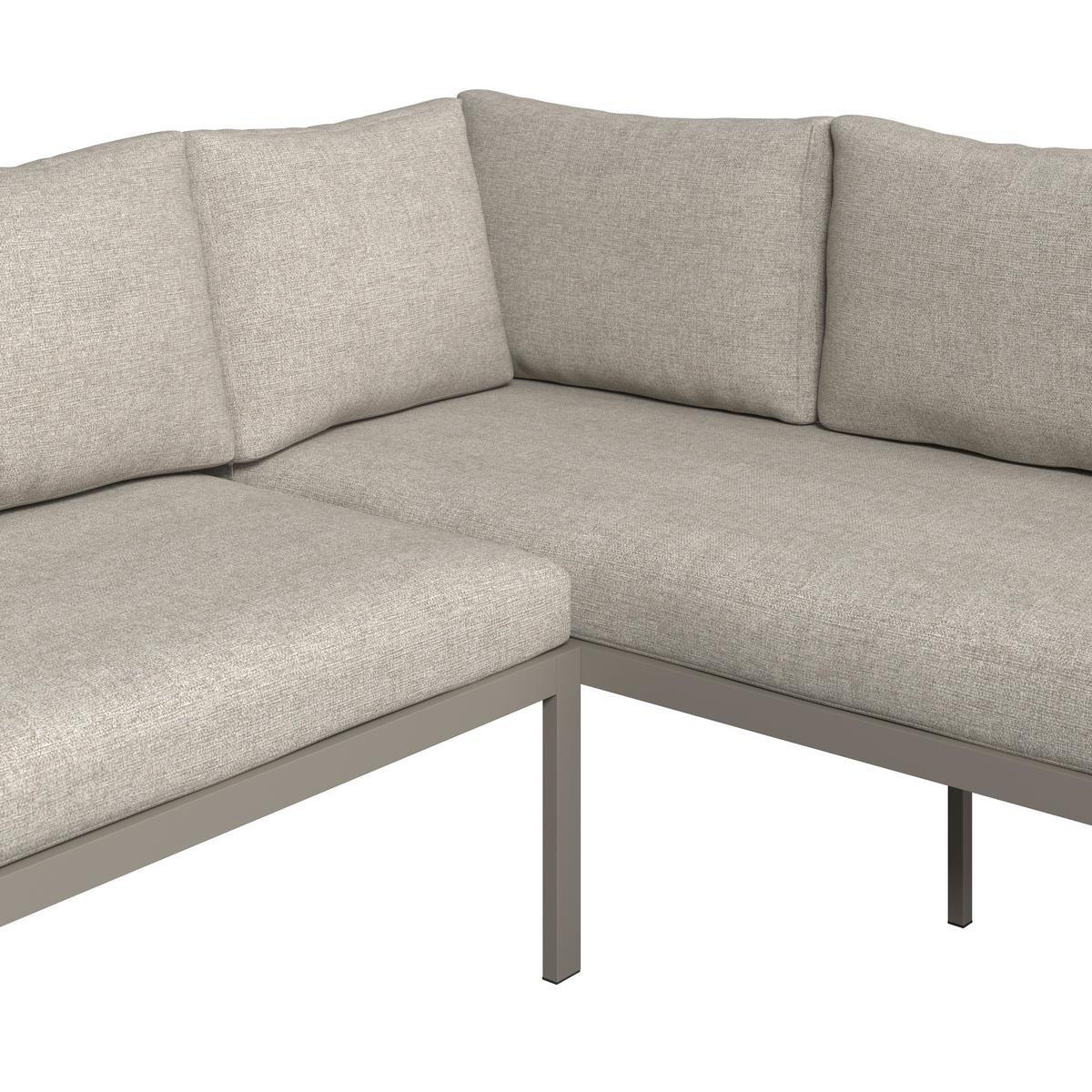 Gartenlounge Sophia - Beige/Creme, Modern, Glas/Textil (195/73/72cm)