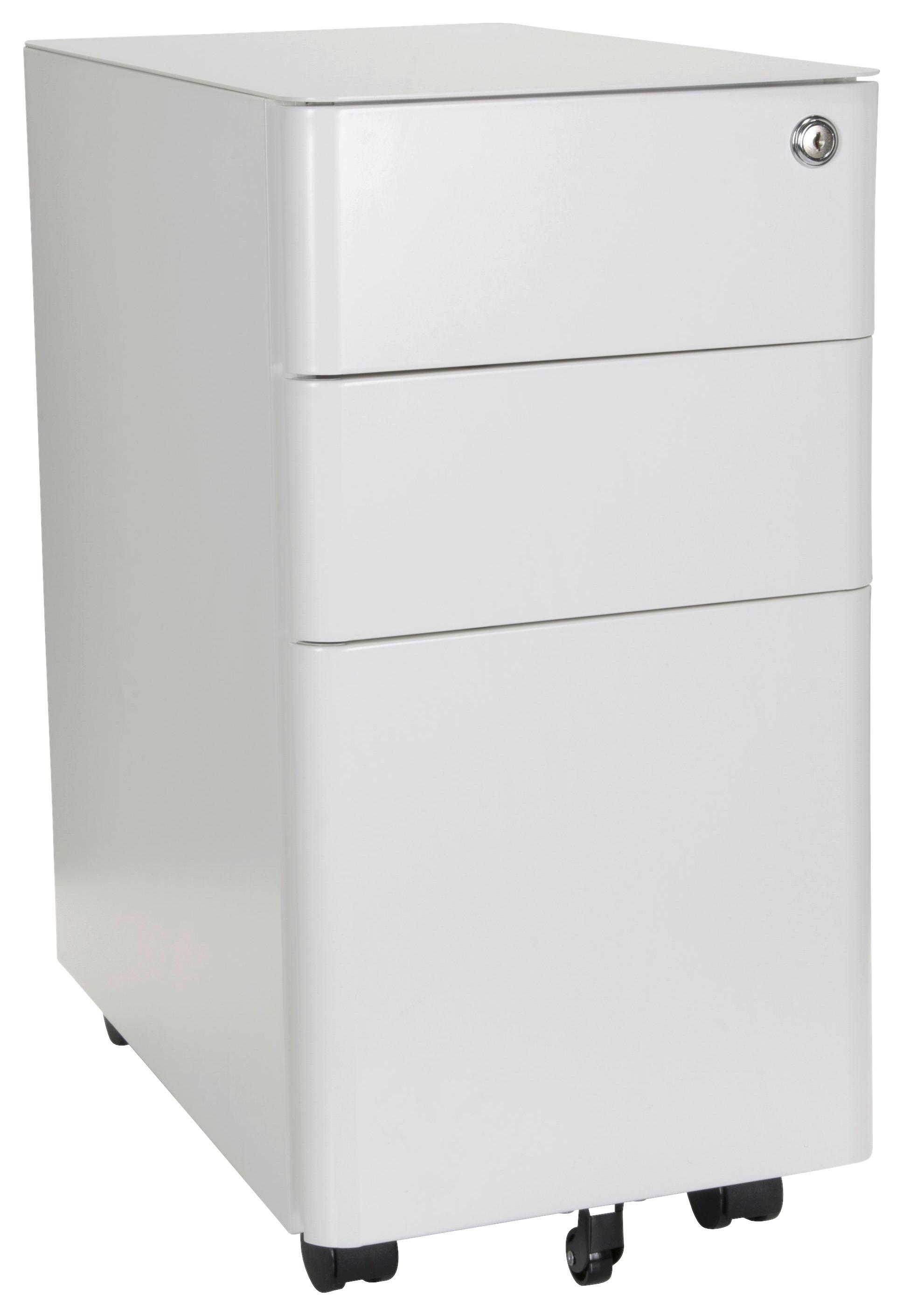 Predalnik Na Kolescih Color I, Bela - bela, Moderno, kovina/umetna masa (30/59/50cm) - MID.YOU