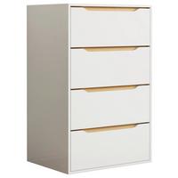 Komoda Malira Xl, Bela, Barva Hrasta - bela/medeni hrast, Design, leseni material (65/102/48cm) - MID.YOU