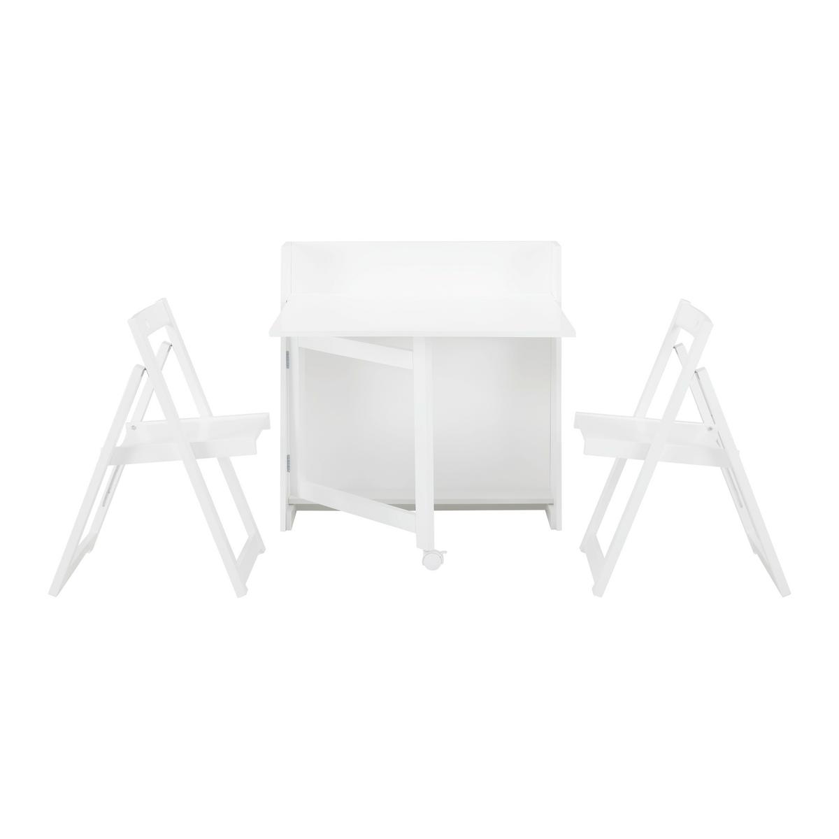 Sitzgruppe Holz Theo Weiß, klappbar ca. 85x83cm - Weiß, MODERN, Holz/Holzwerkstoff (85/83/85cm) - Bessagi Home