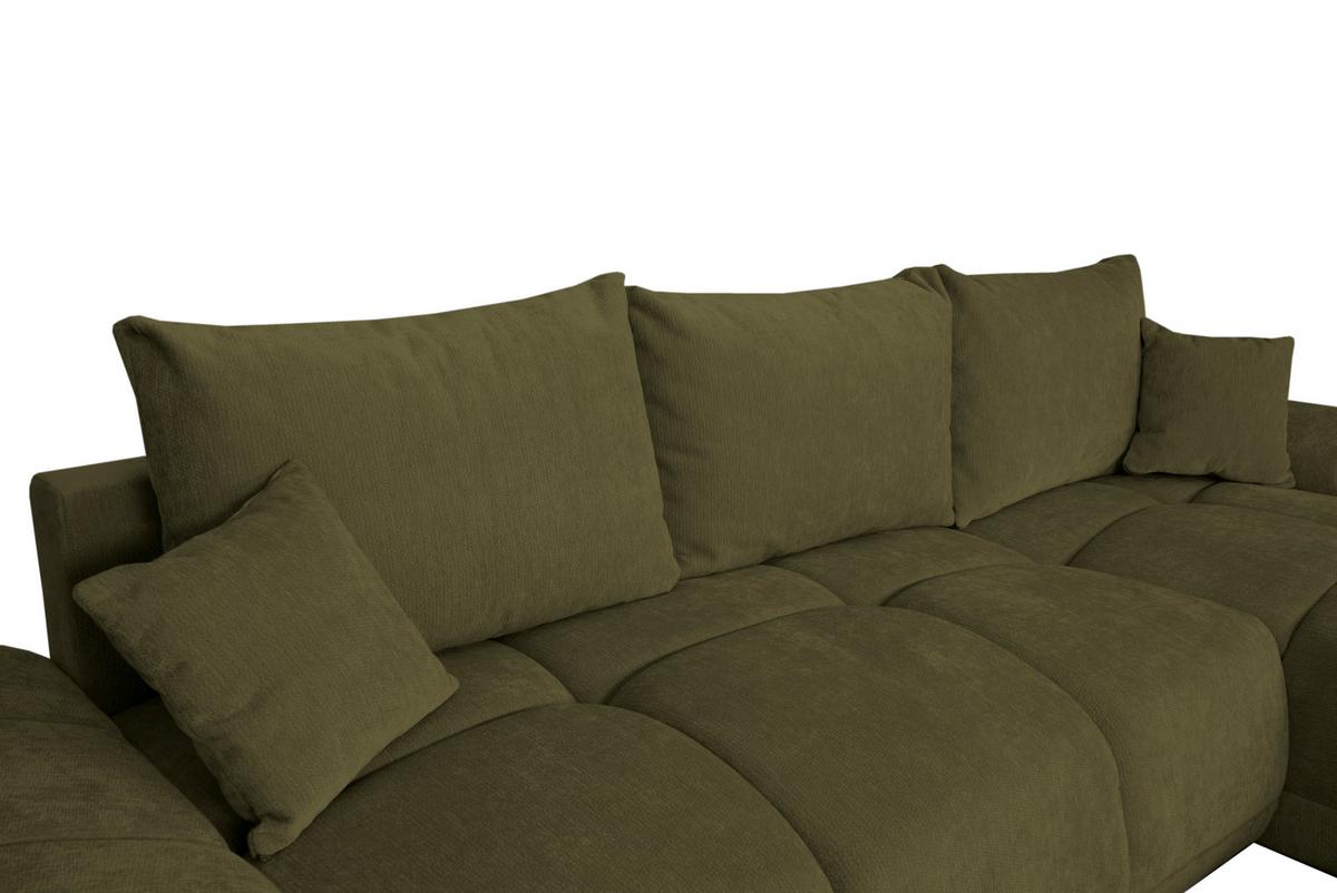 Kutna Garnitura Bonn - maslinasto zelena/crna, Moderno, tekstil/plastika (296/182cm)