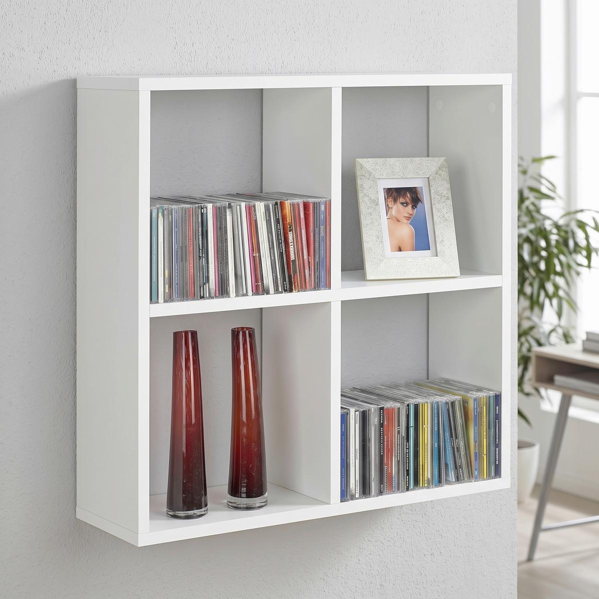 Falipolc Fehér 4 Tárolórésszel Alex - fehér, Modern, faalapú anyag (60/60/18cm) - Best Price