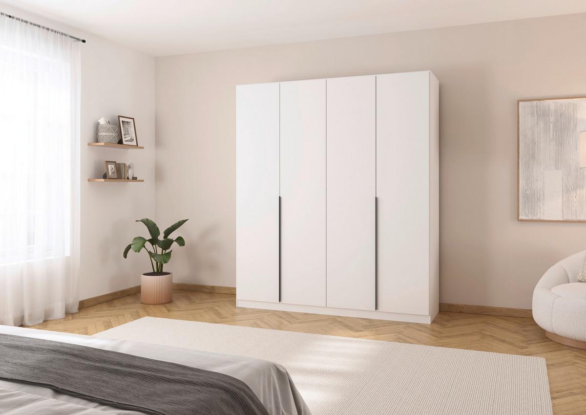 Dulap cu uși rotative ALABAMA - alb/gri închis, Modern, material pe bază de lemn (181/229/54cm) - Modern Living