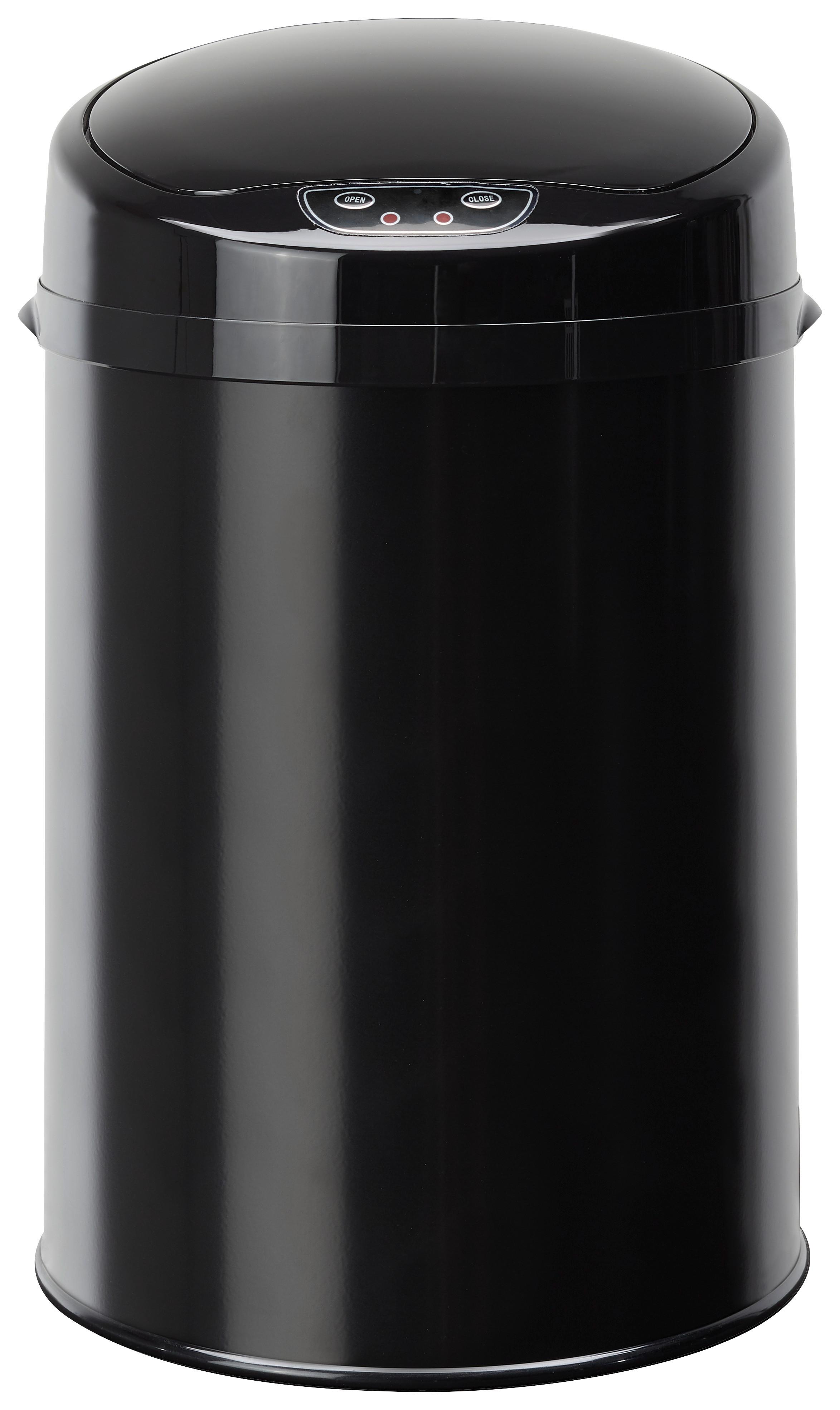 Koš Za Smeti Sensor, 9 L - črna, Moderno, kovina/umetna masa (24,5/37,5cm) - Echtwerk