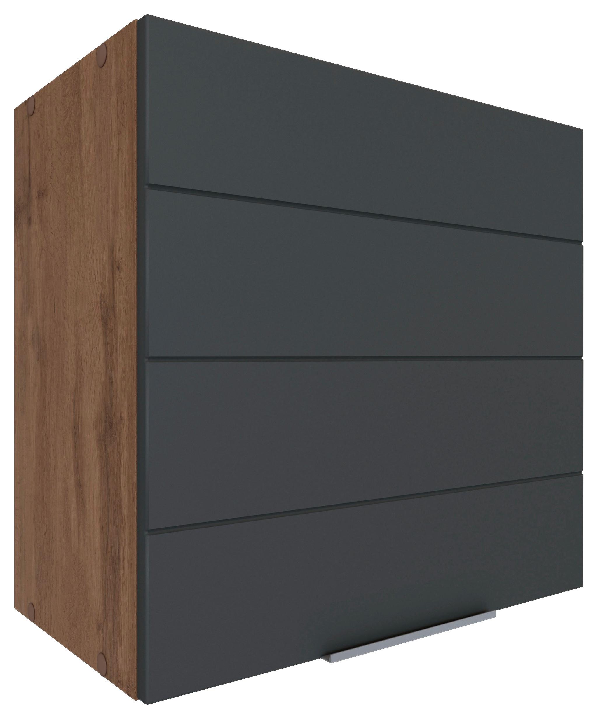 Küchenoberschrank Florenz ca. 60 cm Grau/Eiche - Eiche Wotan/Grau, Design, Holzwerkstoff/Metall (60/57/34cm) - Held