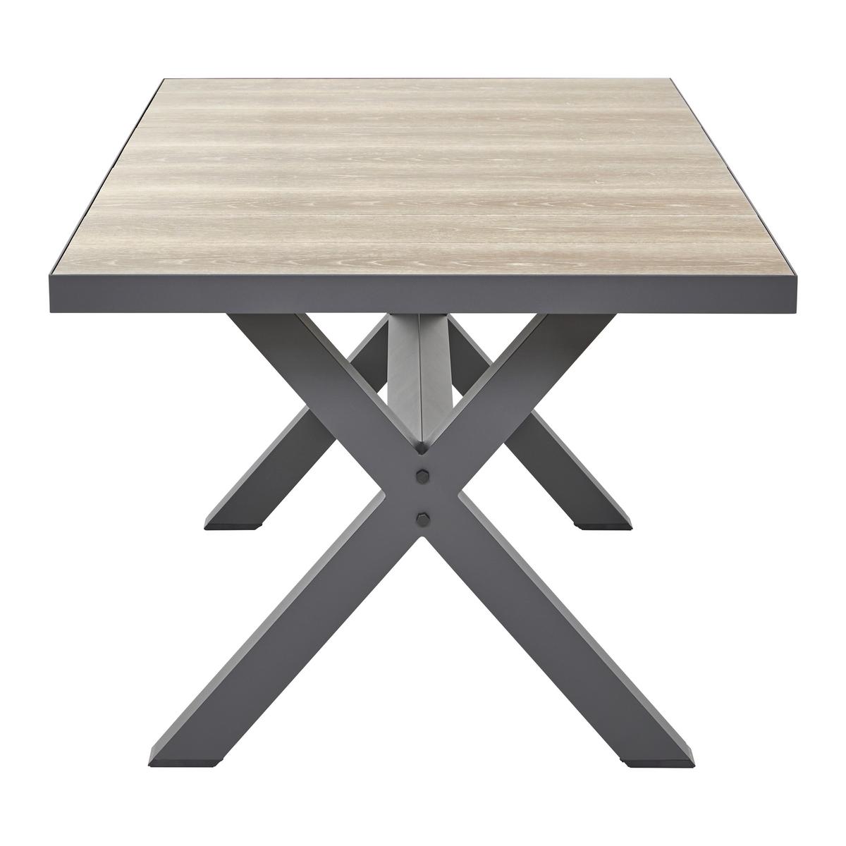 Vrtna Miza Fleur, Temno Siva, Barva Hrasta, 180x90 Cm - temno siva/barve hrasta, Moderno, kovina/keramika (180/75/90,5cm) - Bessagi Garden