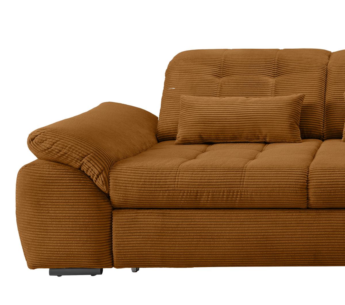 Ecksofa mit Bettkasten Rigatti ca. 314x184 cm Goldfarben - Goldfarben/Schwarz, MODERN, Textil/Metall (314/184cm) - Livetastic