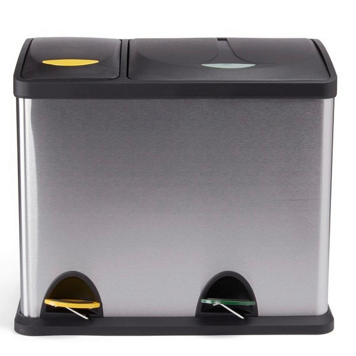 TRETEIMER 100450 - Silberfarben/Schwarz, Basics, Kunststoff/Metall (47/30/40,5cm)