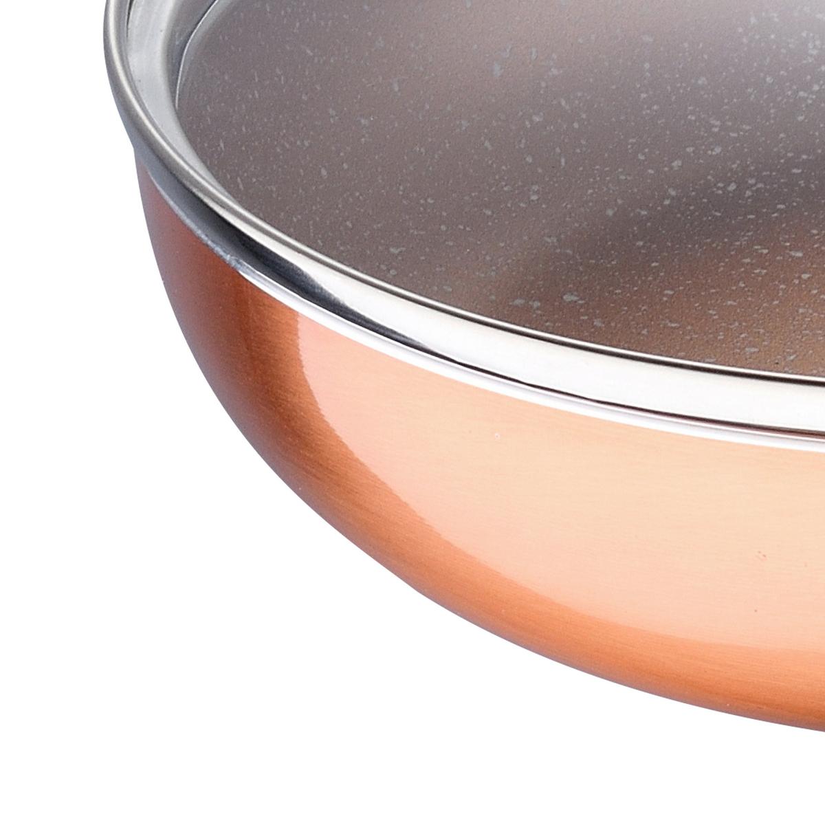 Serpenyőkészlet Optimum Plus - rézszínű/áttetsző, Modern, Üveg/fém (18/22/26cm)