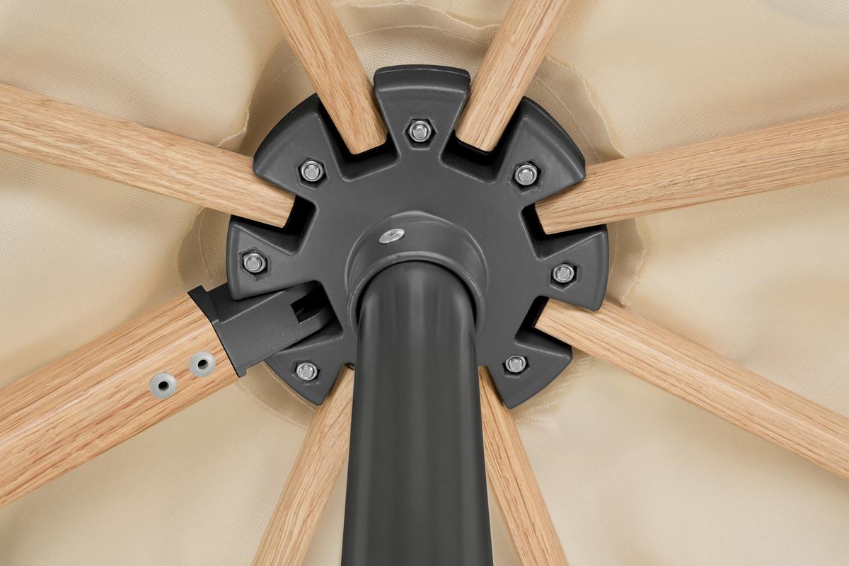 Ampelschirm Rohdos Naturfarben - Eichefarben/Naturfarben, Basics, Textil/Metall (358/263/300cm) - Schneider