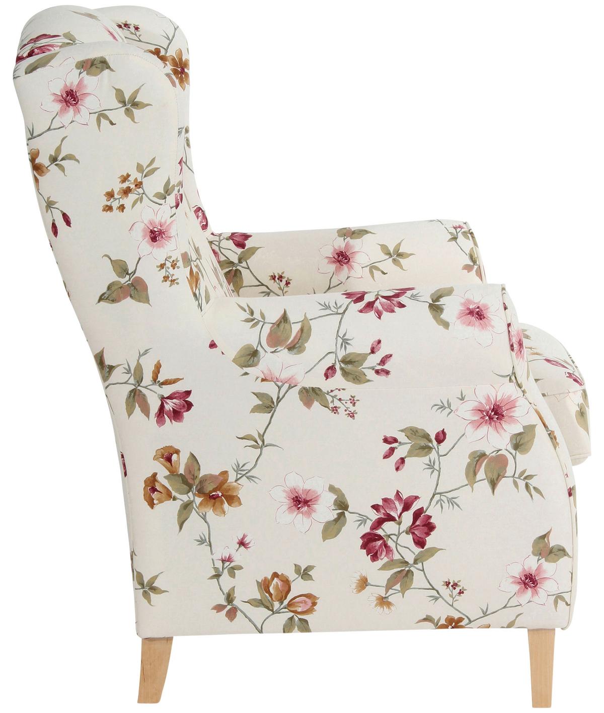 Ohrensessel Lorris Multicolor Flachgewebe - Buchefarben/Multicolor, Design, Holz/Textil (77/103/86cm) - Max Winzer