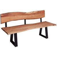 Klop Gaya, Pravi Les - črna/barve akacije, Design, kovina/les (180/86/60cm) - MID.YOU