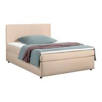 Boxbett Jupiter Plus Creme ca. 140x200cm - Creme/Schwarz, KONVENTIONELL, Holz/Kunststoff (140/200cm) - Mömax