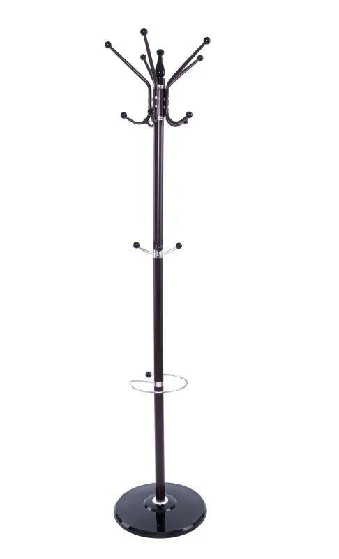 Garderobenständer B992284-7 Alex - Chromfarben/Dunkelbraun, Basics, Stein/Metall (37/182cm) - Globo