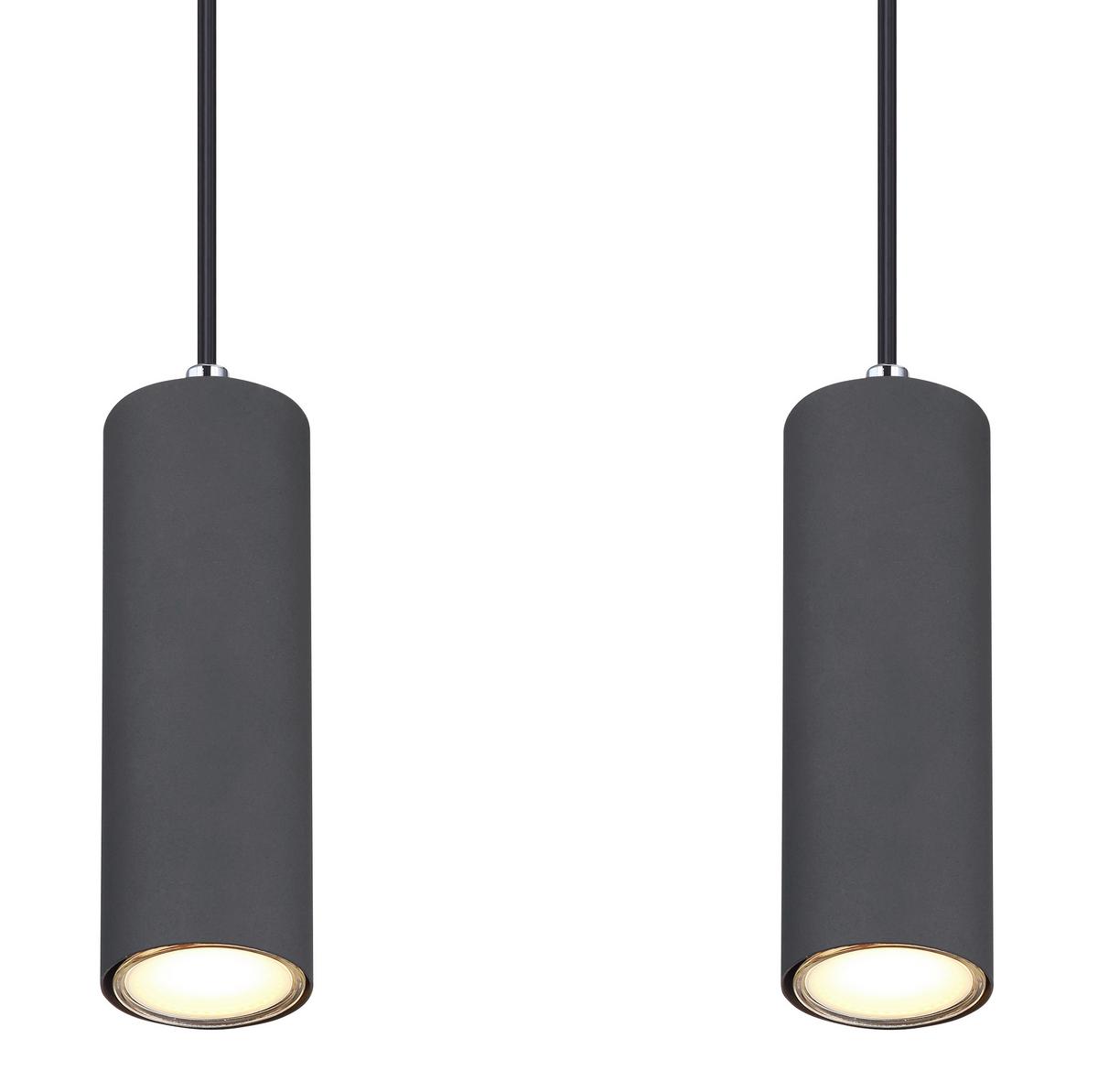Hängeleuchte Robby in Graphitfarben max. 34 W - Graphitfarben, Design, Metall (65/6/120cm) - Globo