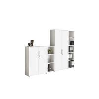 Aktenschrank Office Edition Sw Set 4 - Weiß, MODERN, Holzwerkstoff (257/186/33cm) - MID.YOU