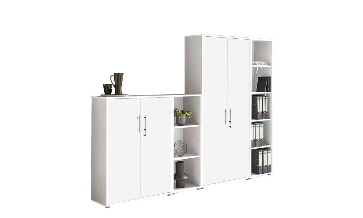 Aktenschrank Office Edition Sw Set 4 - Weiß, MODERN, Holzwerkstoff (257/186/33cm) - MID.YOU