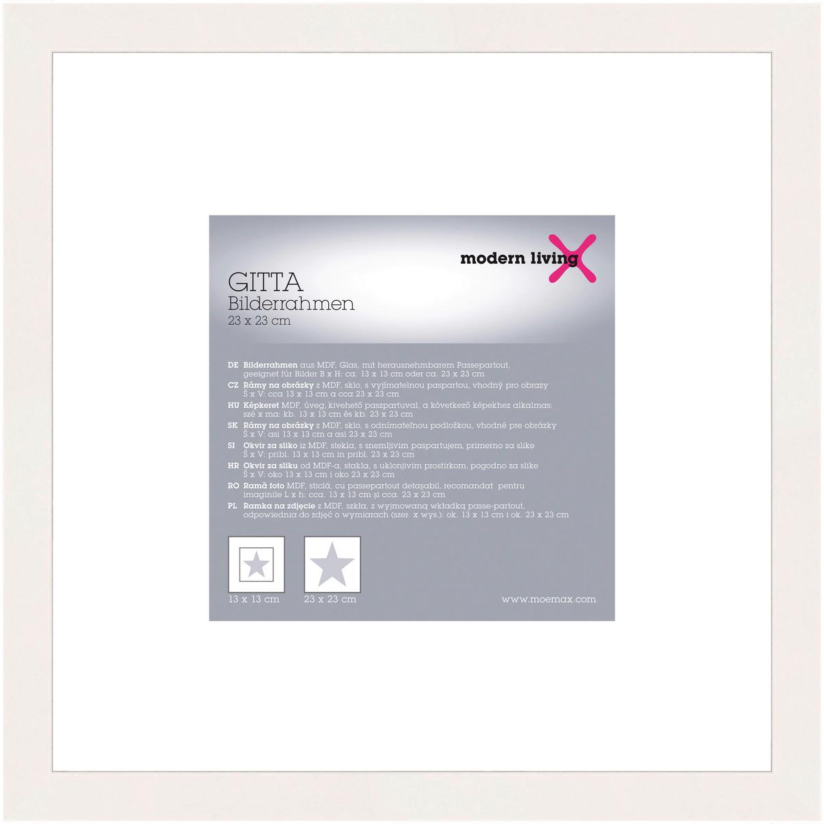 Bilderrahmen Gitta in Weiss ca. 23x23cm - Weiss, Modern, Glas/Holzwerkstoff (23/23cm) - Modern Living