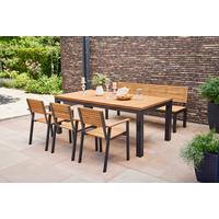 GARTENTISCH N86396 - Anthrazit/Robinienfarben, KONVENTIONELL, Holz/Metall (220/100/76cm) - Siena Garden