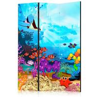 Paravan Colourful Fish, 3-Delni, Dvostranski - večbarvno, Basics, tekstil/les (135/172/3cm) - artgeist