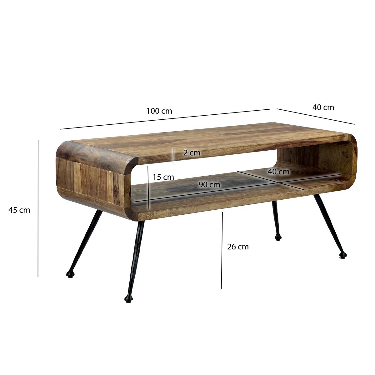 Măsuță De Cafea Wl7.415 - maro/negru, Design, lemn/metal (100/40/45cm) - MID.YOU