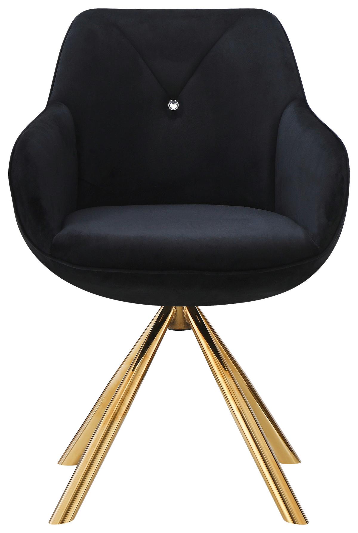 Scaun cu brate RELAX -GOLD - auriu/negru, Lifestyle, metal/textil (60/84/61cm) - Premium Living