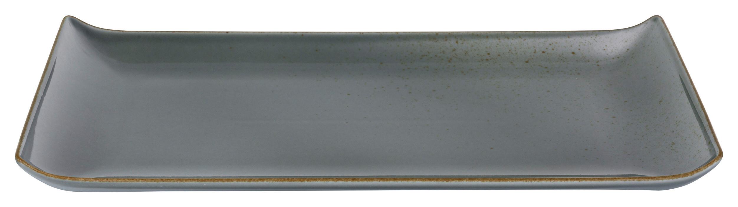 Servierplatte Capri in Grau - Grau, Modern, Keramik (32/16,5/2cm) - Premium Living