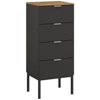 Komoda Lima, Barva Grafita, Barva Hrasta - barve aluminija/barve grafita, Trend, kovina/leseni material (40/100/42cm) - Stylife