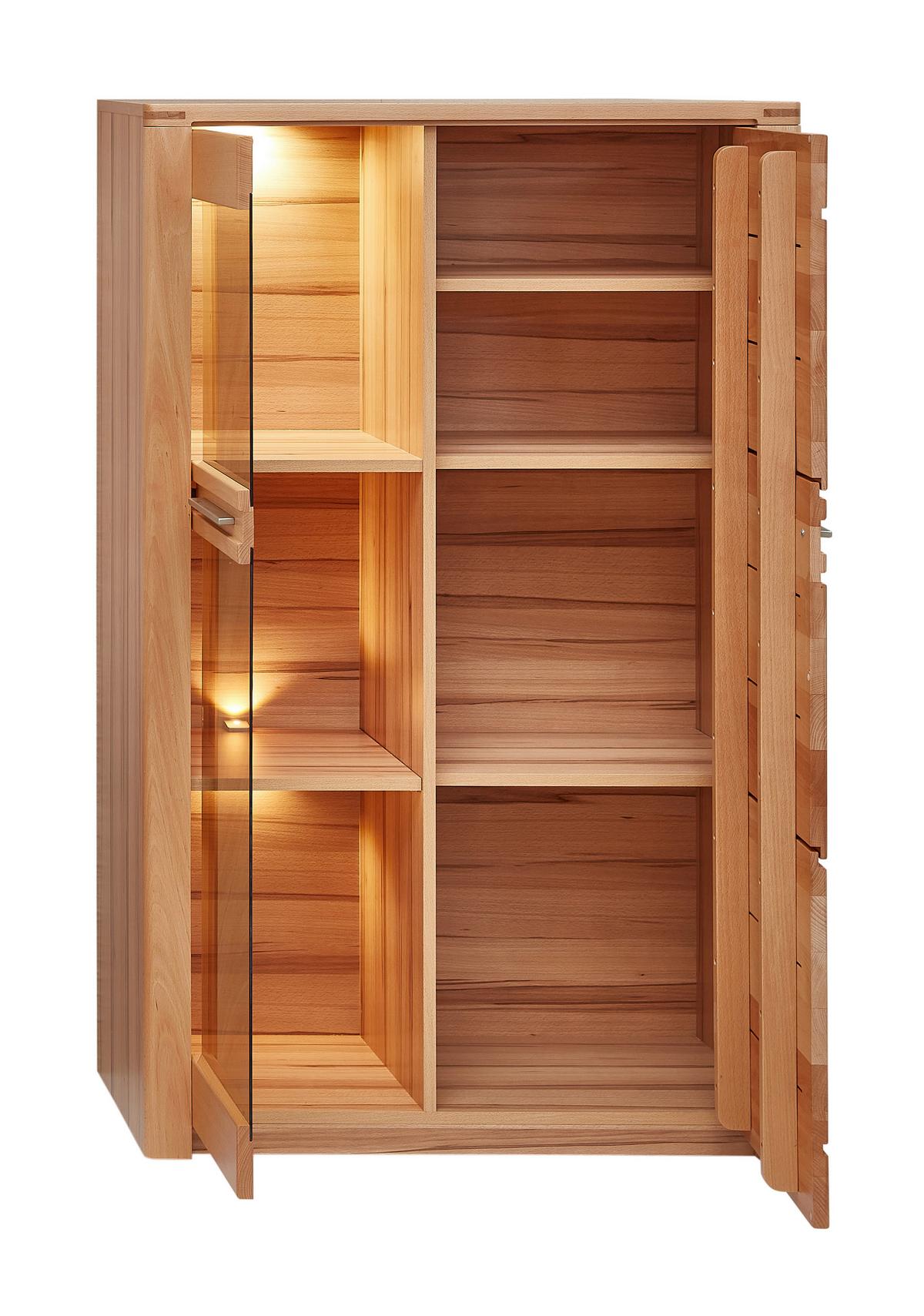 WITRYNA NATURE ONE - kolor stalowy/buk twardzielowy, Natur, materiał drewnopochodny/metal (85/137/40cm) - Carryhome