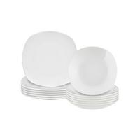 ZASTAWA STOŁOWA 12PCS DINNER SET/SQUARE SHAPE - biały, Basics, ceramika - Boxxx