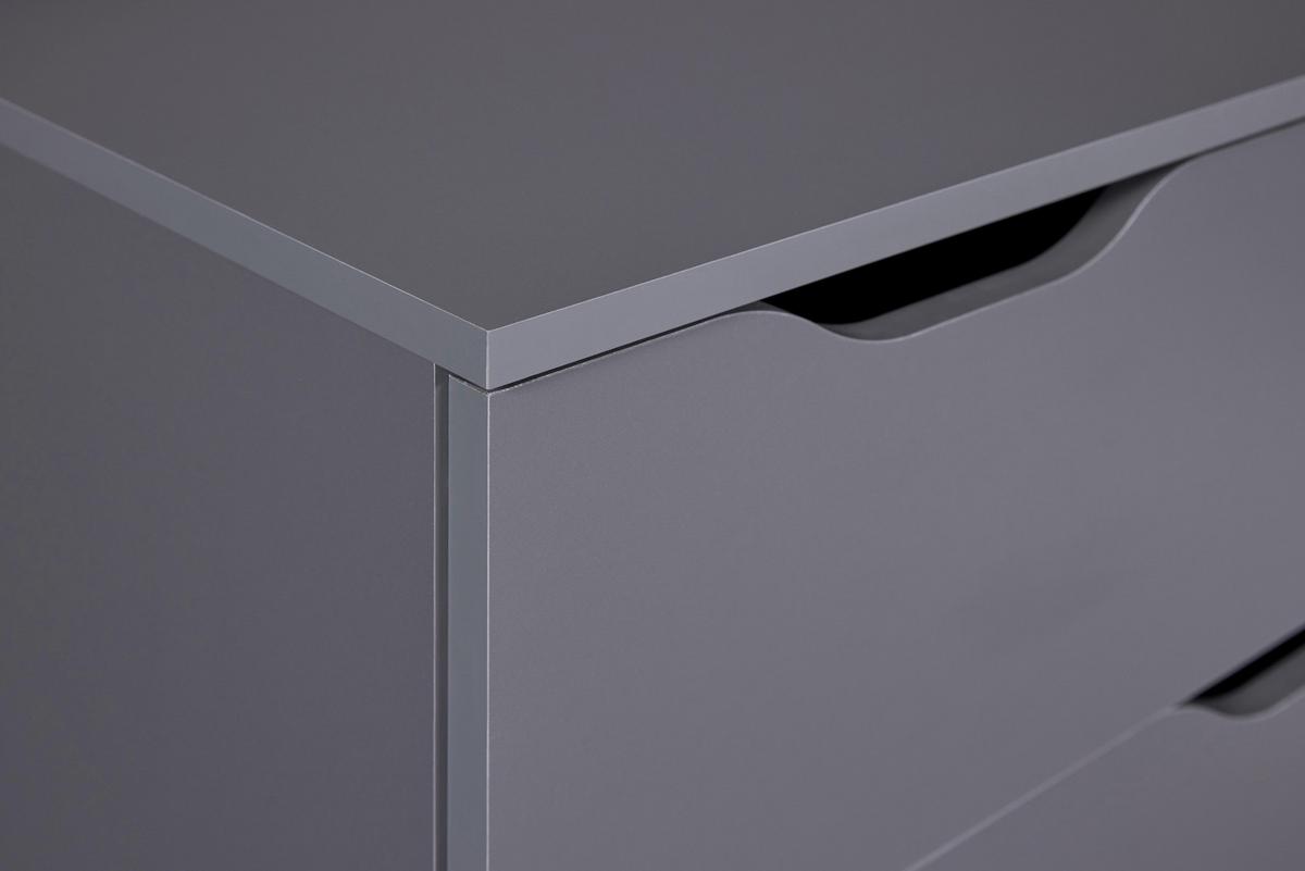 Kommode Silenzia Graphit - Graphitfarben, Design, Holzwerkstoff (82/112/40cm) - Livetastic