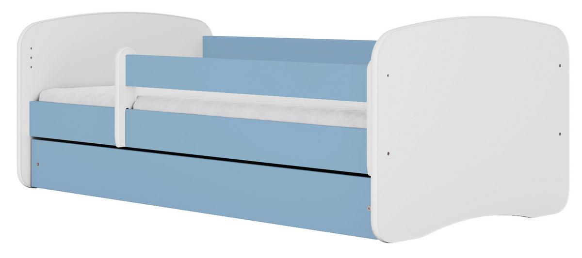 Otroška Postelja Babydreams, Bela, Modra, 80x160cm - modra/bela, Moderno, tekstil/leseni material (80/160cm) - MID.YOU