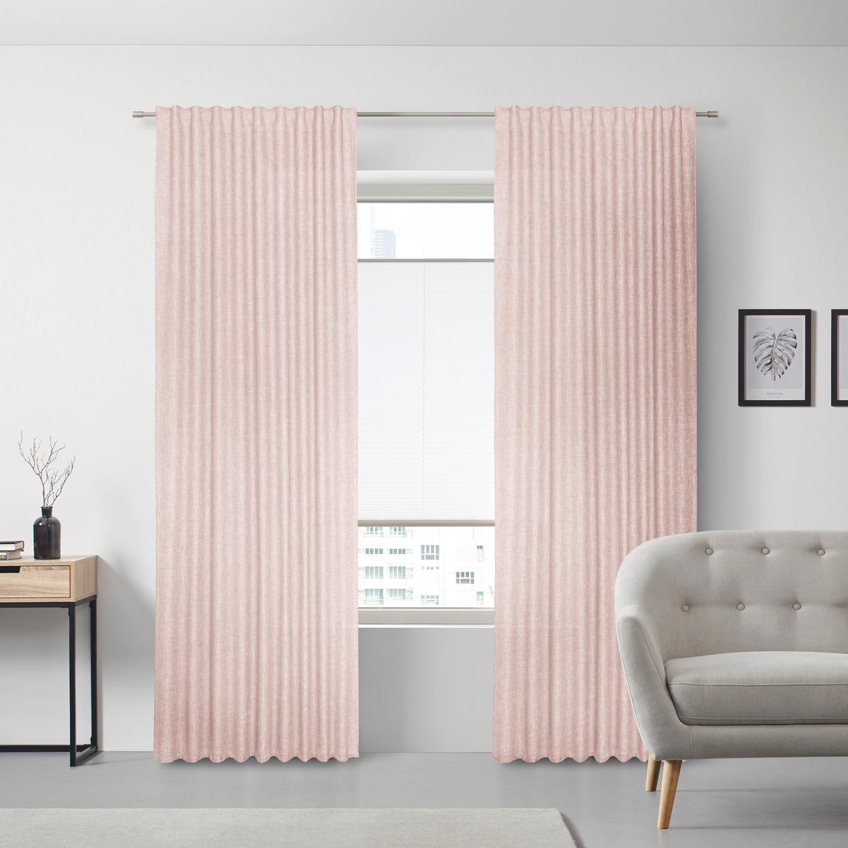 Fertigvorhang Leo in Rosa ca. 135x255cm - Rosa, Textil (135/255cm) - Premium Living